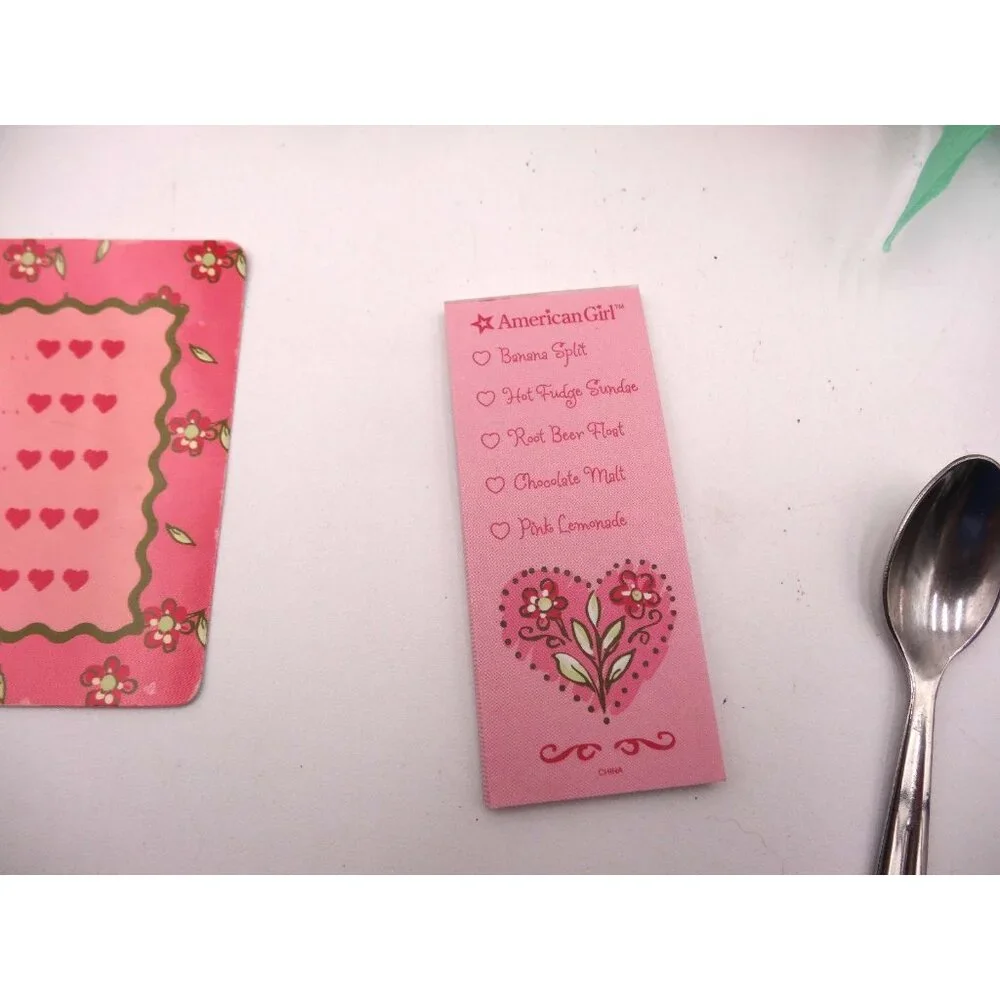 American‎ Girl Sweet Treats Just Like You set spoons Ice Cream Napkins Menu